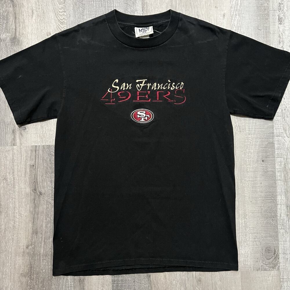 Vintage San Francisco 49ers Black 90s Lee Sport NFL Football T Shirt Size Medium